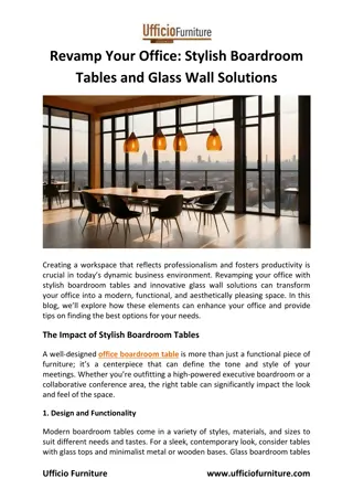 Revamp Your Office Stylish Boardroom Tables and Glass Wall Solutions