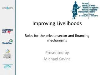 Enhancing Livelihoods Through Private Sector Engagement and Innovative Financing Mechanisms