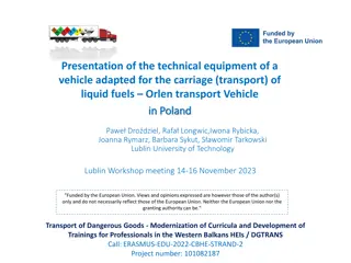 Technical Equipment of a Fuel Tank Vehicle for Liquid Transport