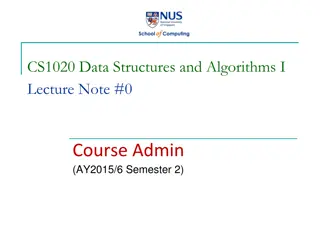 CS1020 Data Structures and Algorithms I Lecture Notes - Course Admin Overview