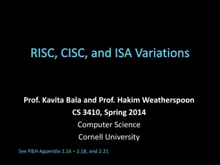 RISC, CISC, and ISA Variations in Computer Science