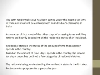 Residential Status for Income Tax Assessment