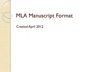 MLA Manuscript Formatting Guidelines