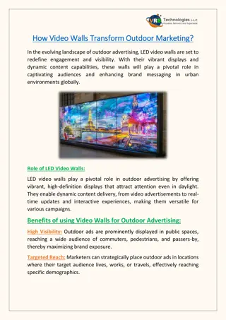 How Video Walls Transform Outdoor Marketing?