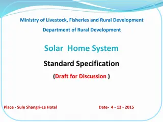 Solar Home System Standard Specification by Ministry of Livestock, Fisheries, and Rural Development