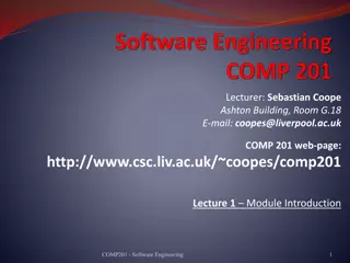 Software Engineering: An Overview by Lecturer Sebastian Coope