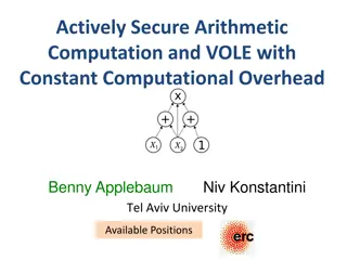 Actively Secure Arithmetic Computation and VOLE Study