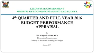 Lagos State Government Ministry of Economic Planning and Budget 2016 Budget Performance Appraisal