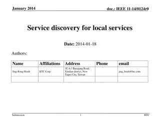 Service Discovery for Local Services in IEEE 11-14/0124r0 Document