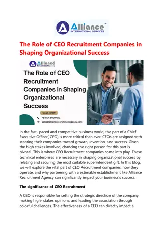 The Role of CEO Recruitment Companies in Shaping Organizational Success