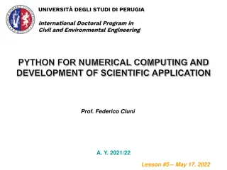 Introduction to Python for Numerical Computing and Scientific Application