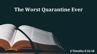 Reflections on Quarantine and Isolation in Biblical Context