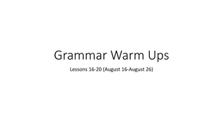 Grammar Warm Ups Lessons 16-20: Parts of Speech - Nouns