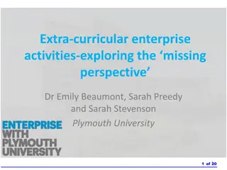 Entrepreneurial Activities in Extra-curricular Enterprise Programs at Plymouth University