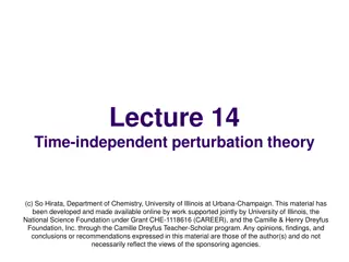 Time-Independent Perturbation Theory in Quantum Mechanics