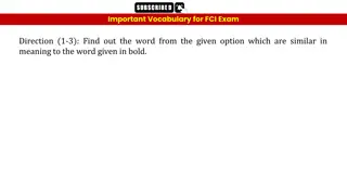 Important Vocabulary for FCI Exam - Synonyms and Antonyms Practice