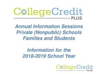 College Credit Plus Program in Ohio - 2018-2019 School Year