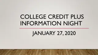 College Credit Plus Information Night - Benefits, Challenges, and Considerations