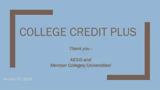 College Credit Plus: Student Eligibility Guidelines