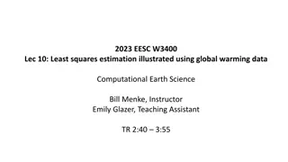 Least Squares Estimation in Global Warming Data Analysis