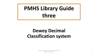 Park Mains High School Library Guide to Dewey Decimal Classification System