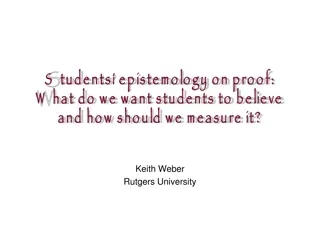 Students' Epistemology on Proof in Mathematics Education