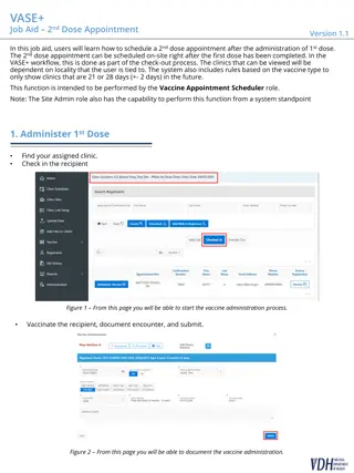 VASE+ Job Aid 2nd Dose Appointment Scheduling