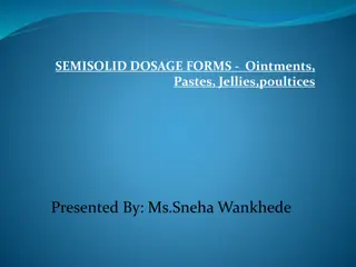 Overview of Semisolid Dosage Forms: Ointments, Pastes, Jellies