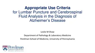 Appropriate Use Criteria for Lumbar Puncture in Alzheimer's Disease Diagnosis