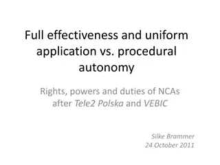 Rights and Duties of NCAs in Light of Tele2 Polska and VEBIC Cases