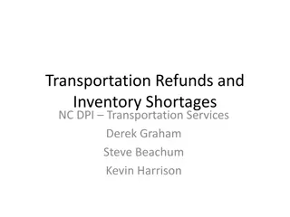 Transportation Refunds and Inventory Shortages in NC DPI Services