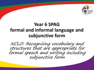 Formal and Informal Language with Subjunctive Form