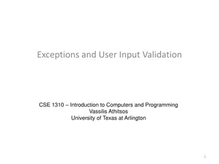 Input Validation in Java Programming: Handling Exceptions and User Input