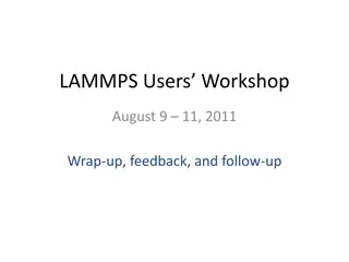 LAMMPS Users Workshop August 9-11, 2011 - Wrap-Up and Feedback