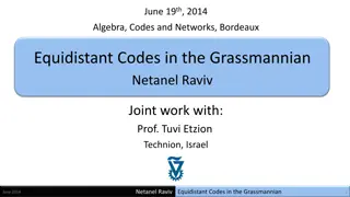 Equidistant Codes in the Grassmannian: Mathematical Structures and Applications