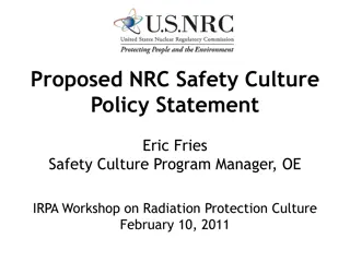 Proposed NRC Safety Culture Policy Statement Overview