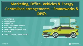 Centralised Arrangements Frameworks for Marketing, Office, Vehicles, and Energy