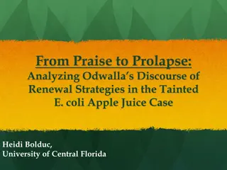 Odwalla's Renewal Strategies in the E. coli Apple Juice Crisis