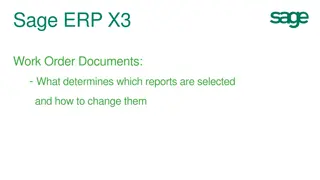 Managing Work Order Reports in Sage ERP X3