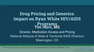 Impact of Drug Pricing and Generics on Ryan White HIV/AIDS Programs