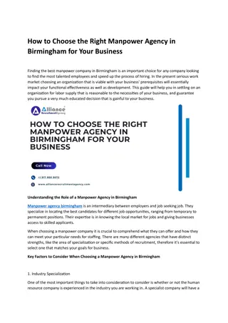 How to Choose the Right Manpower Agency in Birmingham for Your Business