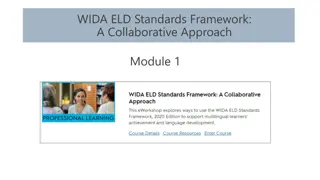 Exploring the WIDA ELD Standards Framework - Module 1 Activities