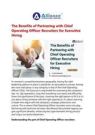 The Benefits of Partnering with Chief Operating Officer Recruiters for Executive