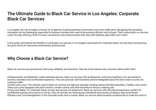 Corporate Black Car Service Los Angeles - Luxury and Comfort