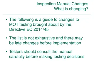 Changes to MOT Testing Manual Due to Directive EC 2014/45