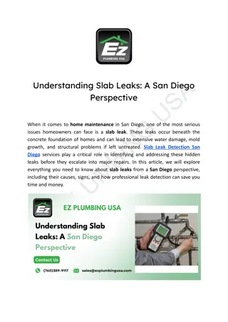 Protect Your Home: Expert Slab Leak Detection Services in San Diego