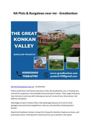 NA Plots & Bungalows near me -Greatkonkan