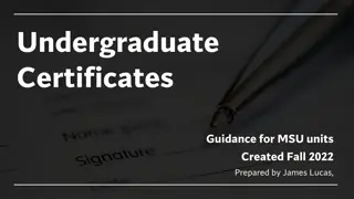 Undergraduate Certificates: Guidance and Requirements for MSU Units