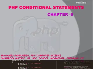 PHP Conditional Statements for Decision Making Logics