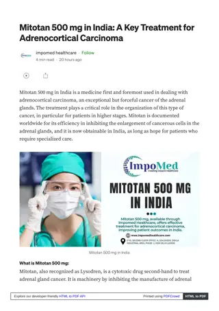 Mitotan 500 mg: Essential Adrenocortical Carcinoma Therapy Now in India